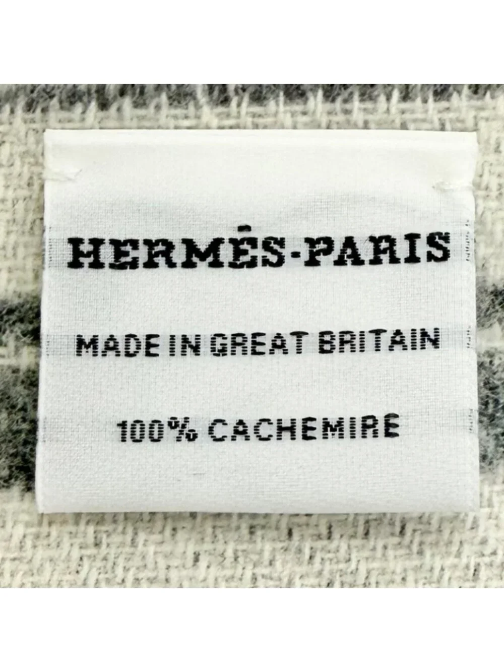 Hermes Band de Repo Cashmere Gray Flannel Yvoir Bicolor Fringe Long Scarf - Picture 8 of 9